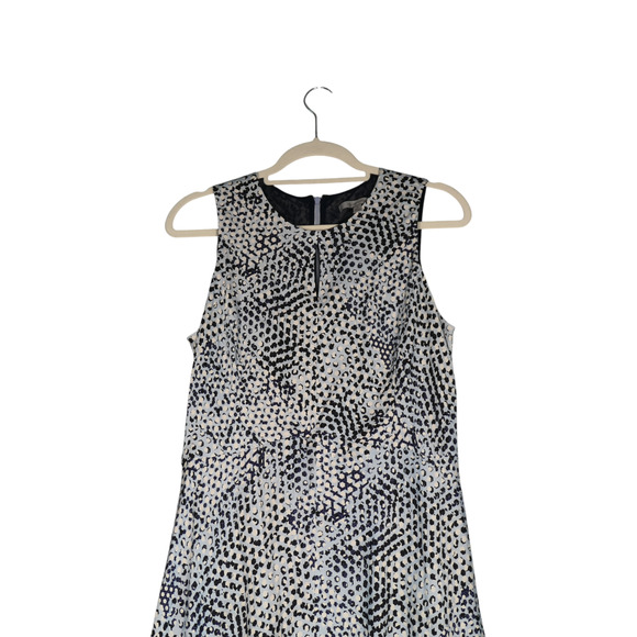 Classiques Entier Midi Dress Womens Size 12 Blue Abstract Artsy Silk Boho Classy - Picture 2 of 9